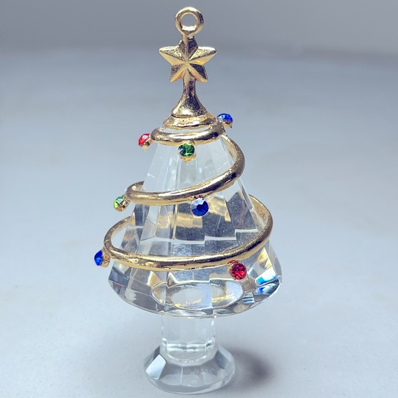 Handcrafted Leaded Crystal 24K Gold Christmas Accent - Picture 2 of 4